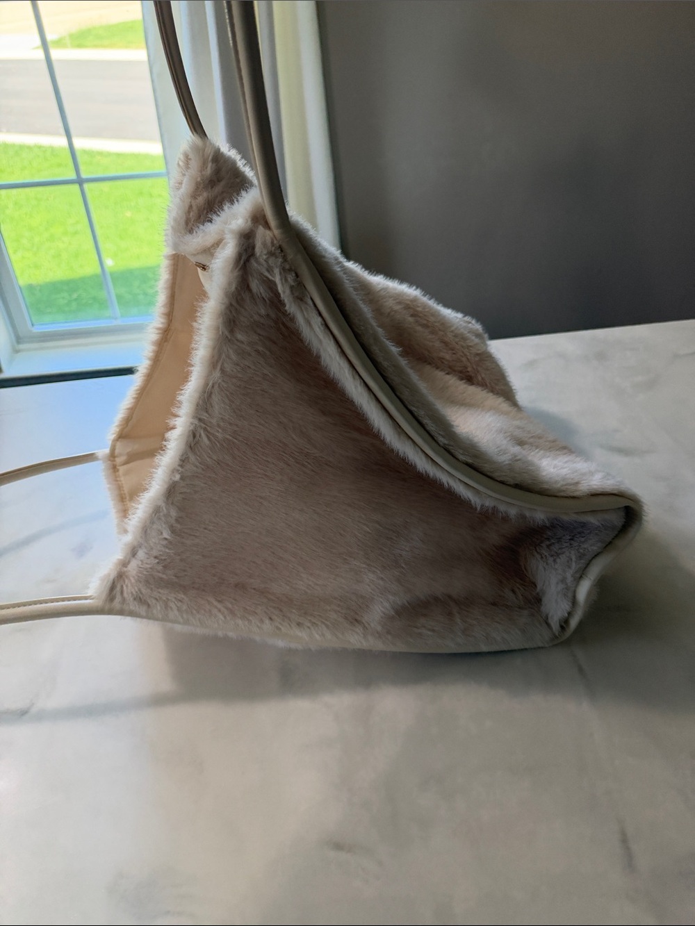 Victoria's Secret Cream Faux Fur Tote Bag - Picture 7 of 11